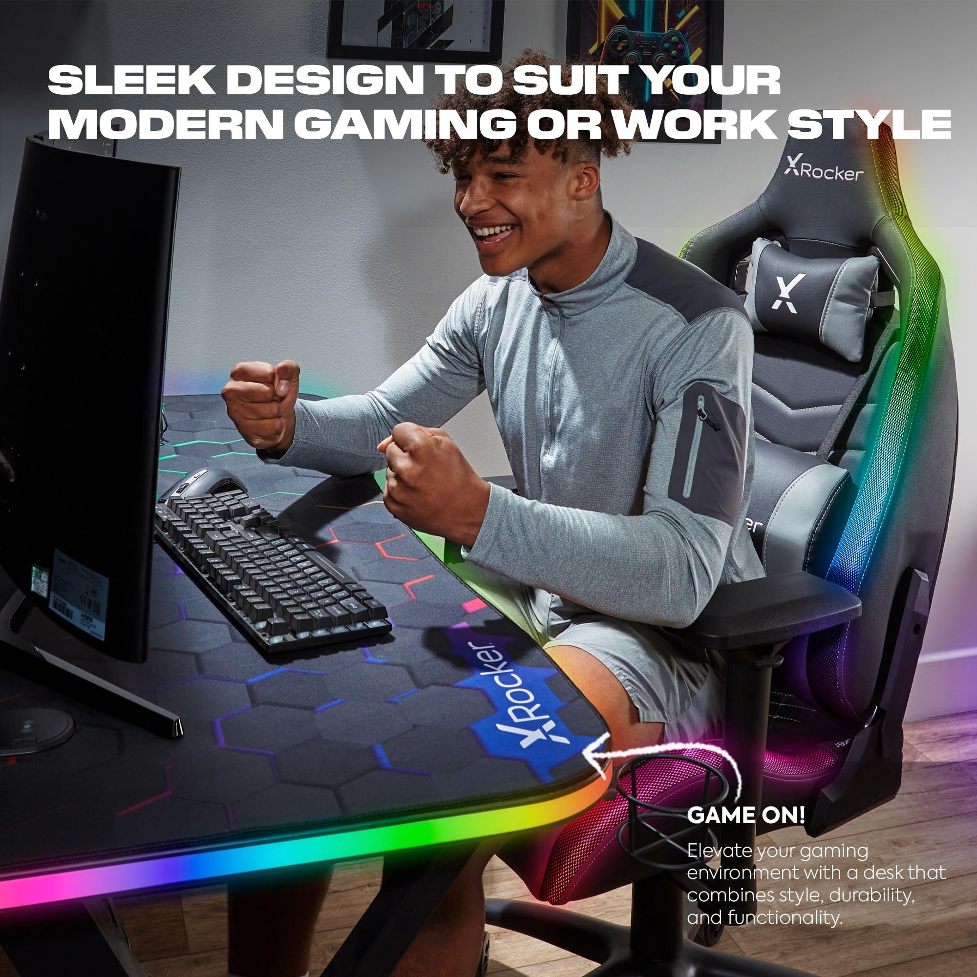 Amazon.com: X Rocker XL Gaming Desk, 55 Inch PC Computer Gamer